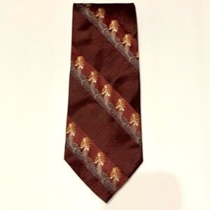 Audrey Buckner VTG wine mermaid tie hand tailored pure silk Italy Father’s Day